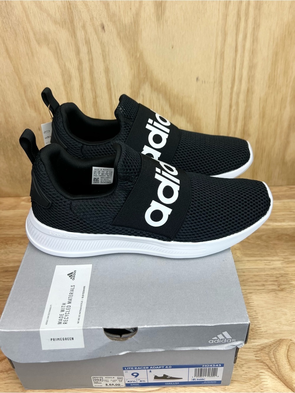 adidas Lite Racer Adapt 4.0 Black White 2021 - H04343 Men’s Size 7.5